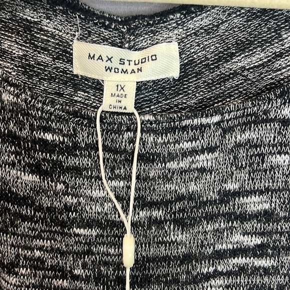 Women’s Max Studio Sweater Dress with Side Tie Black/White Size 1X New with Tags - Picture 4 of 7